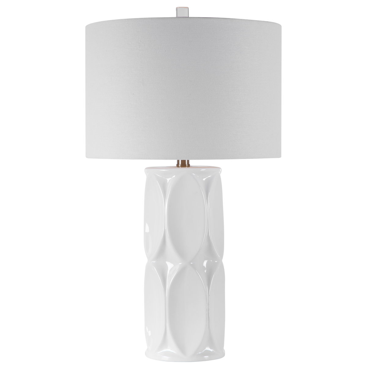 Sinclair White Table Lamp, by Uttermost, 15" width x 26" height x 15" depth View 1