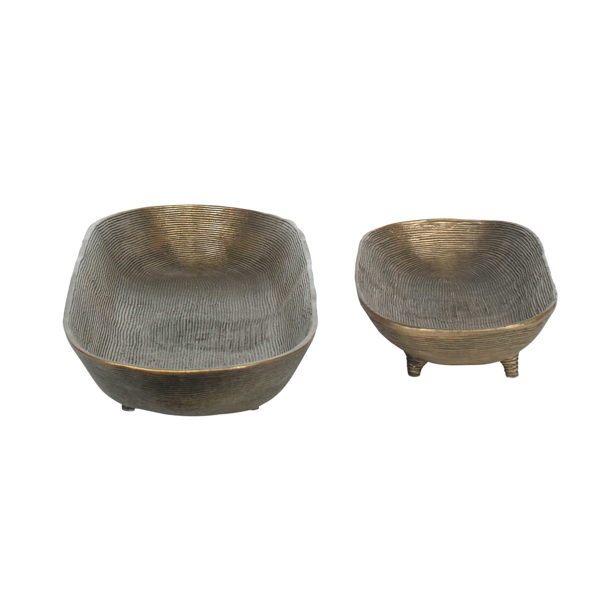 Stratum Oval Brass Bowls Set/2, Decorative by Uttermost, 33.75" width x 4" height x 9.75" depth View 4