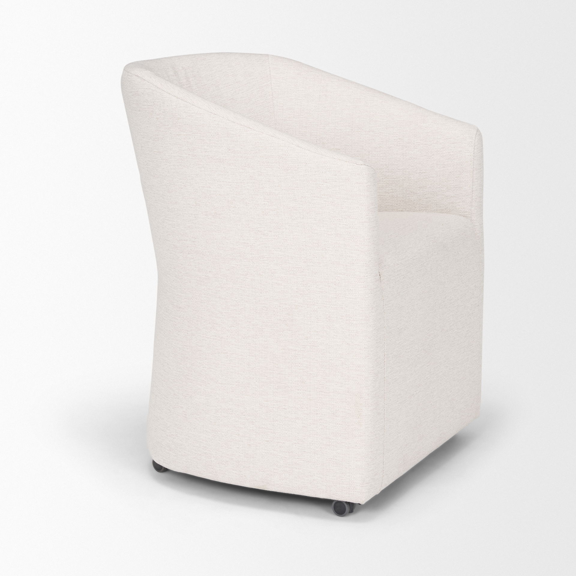 Sondra Oatmeal Performance Fabric Upholstered Club Dining Chair large image 