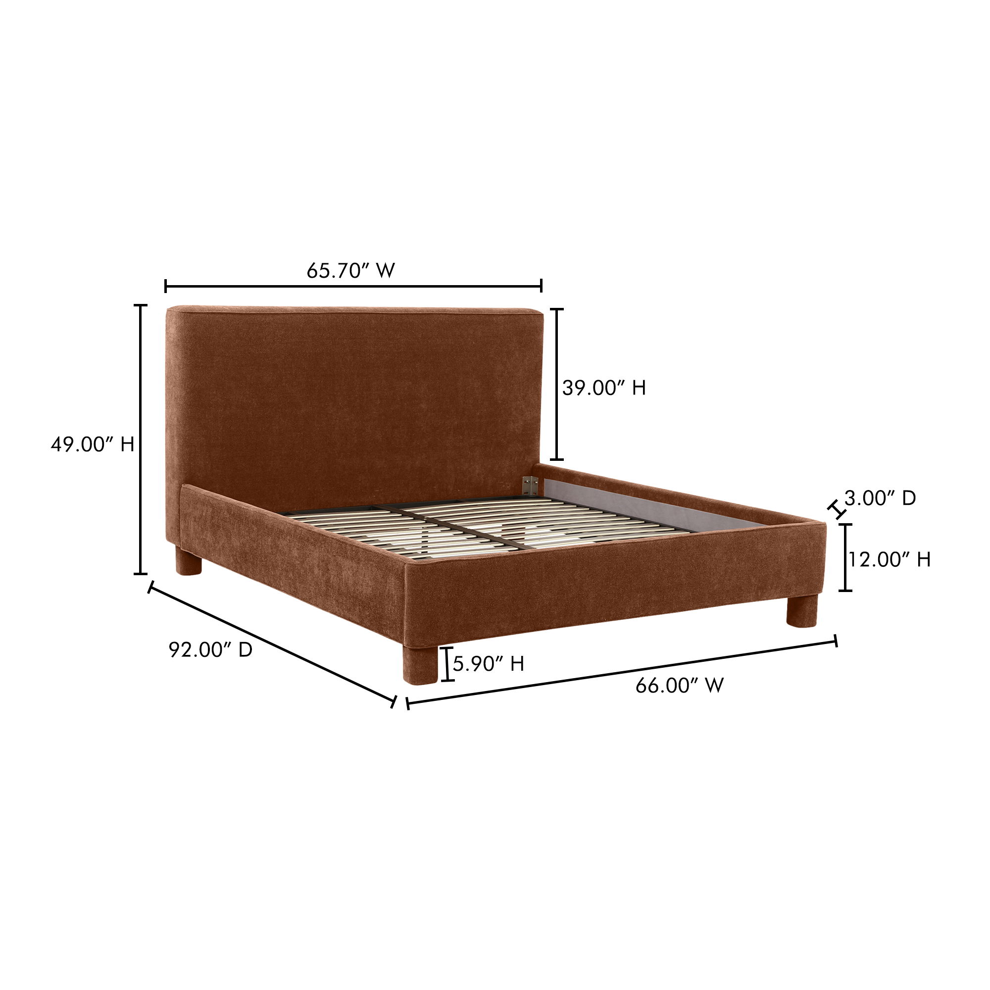 Ichigo Queen Bed Deep Orange large image 