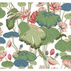 Lotus Pond Green & Pink Wallpaper thumbnail 0
