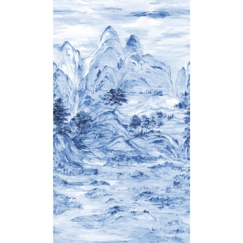 Misty Mountain Blue Wall Mural
