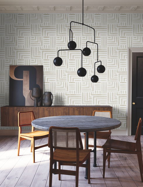Painterly Labyrinth Light Neutral Wallpaper
