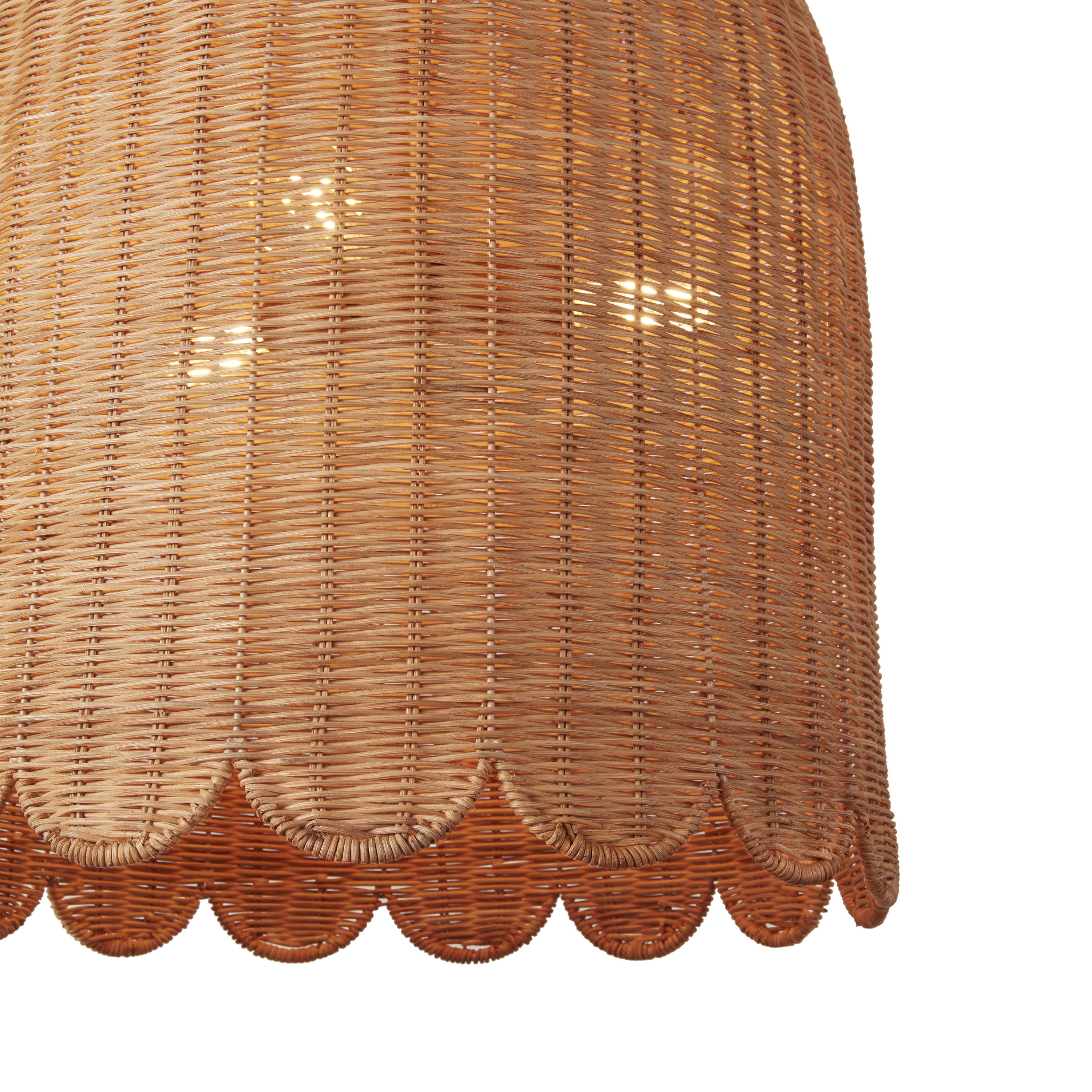Maude Rattan Scallop Chandelier, Pendant by Woven, 26.25" height x 20" diameter View 2