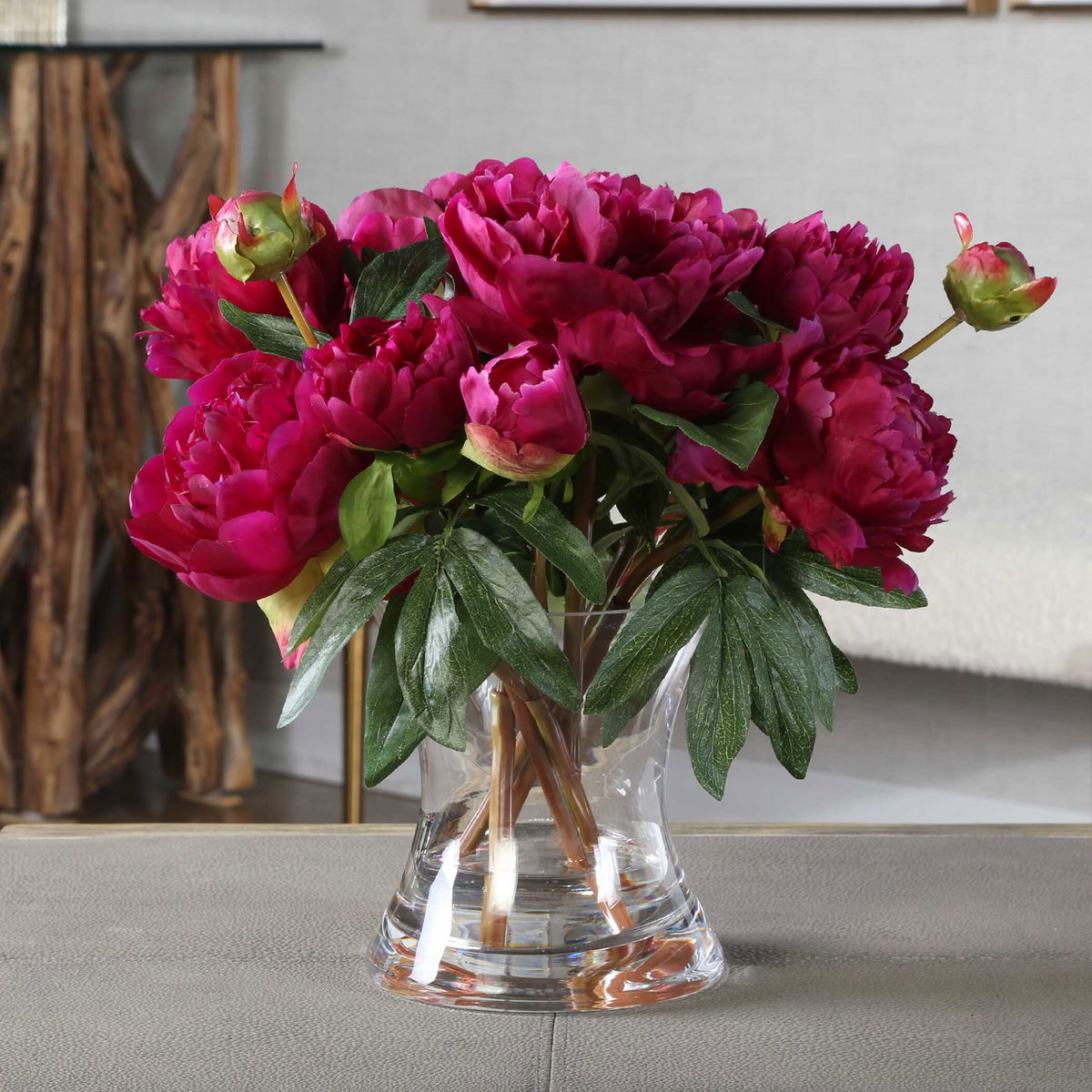 Prima Peony Bouquet, Artificial Plants & Flower by Uttermost, 12.5" width x 12" height x 12.5" depth View 7