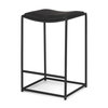 Taniel Backless 27.25in Seat Counter Stool | Black Leather with Metal, Counter & Bar Stool by Mercana, 18" length x 16" width x 27.75" height thumbnail 1
