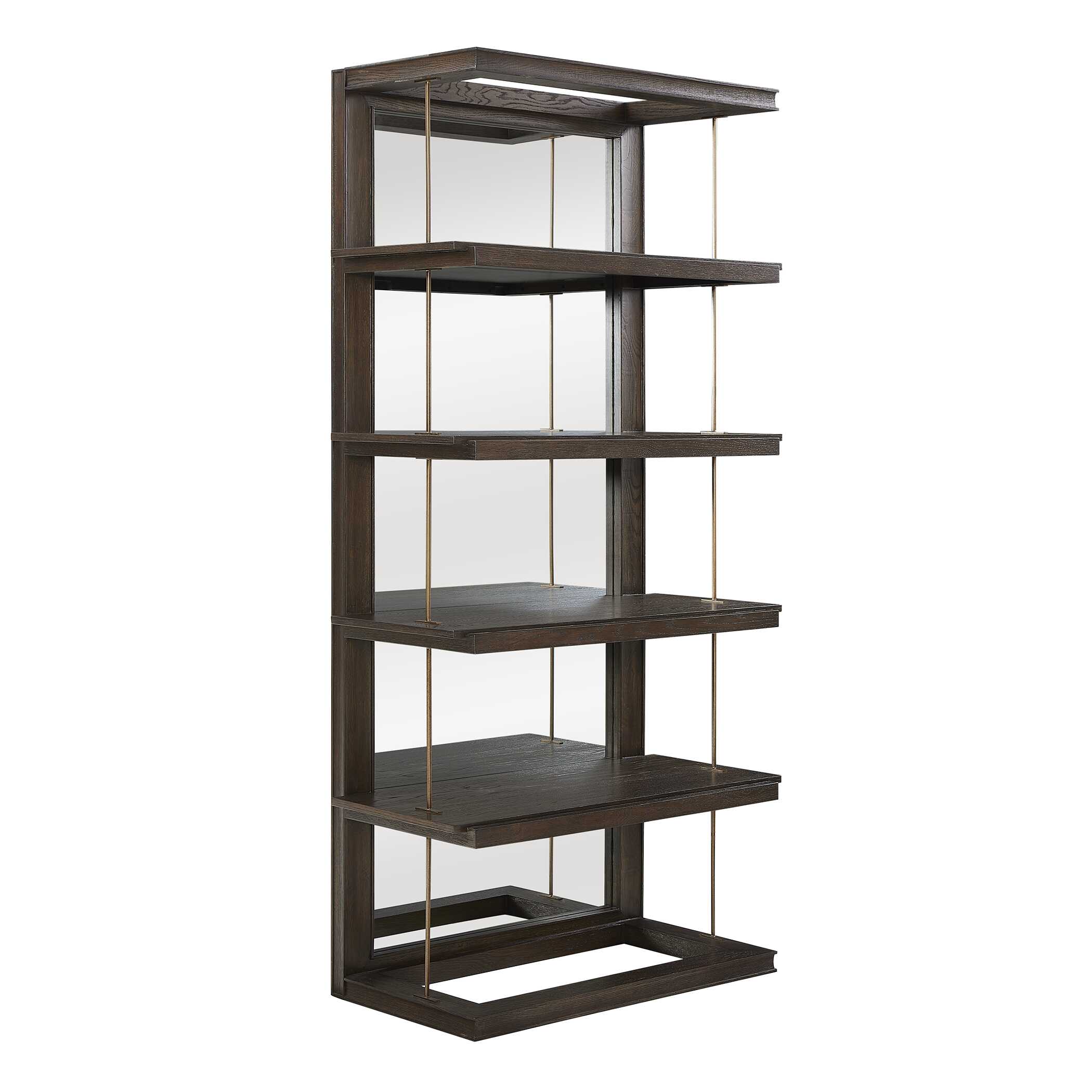 Kai Dark Walnut Etagere, Furniture by Uttermost, 40" width x 82" height x 20" depth View 4