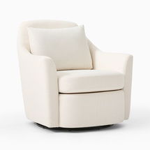 Online Designer Bedroom Dallas Swivel Chair, Performance Basket Slub, Alabaster