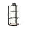 Gamfield  Large Black Metal and Glass Lantern, Lighting by Mercana, 6.1" length x 6.1" width x 16.73" height thumbnail 1
