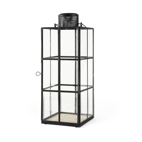 Gamfield Large Black Metal and Glass Lantern