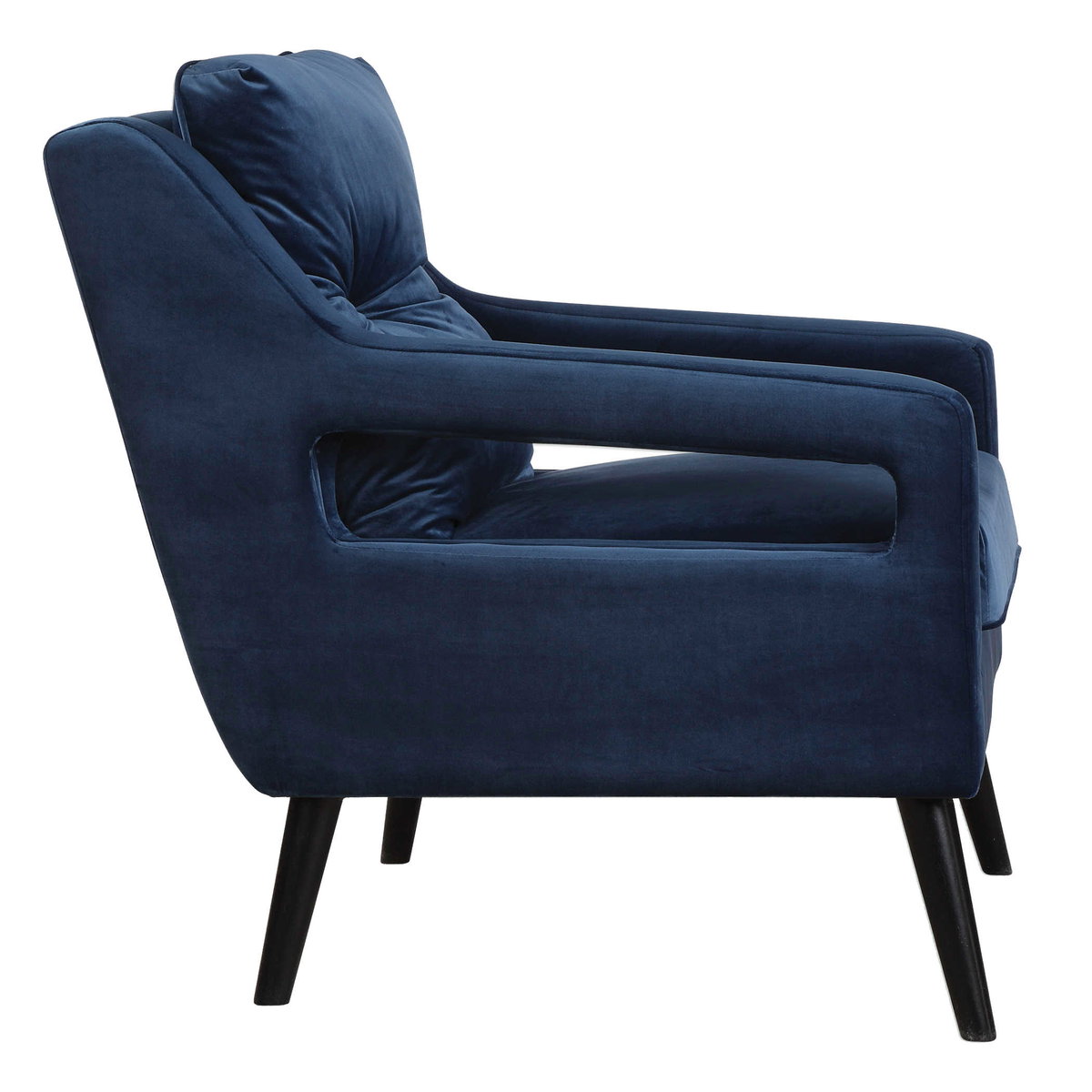 O'Brien Blue Velvet Armchair, Accent Chair by Uttermost, 28" width x 34" height x 34" depth View 4
