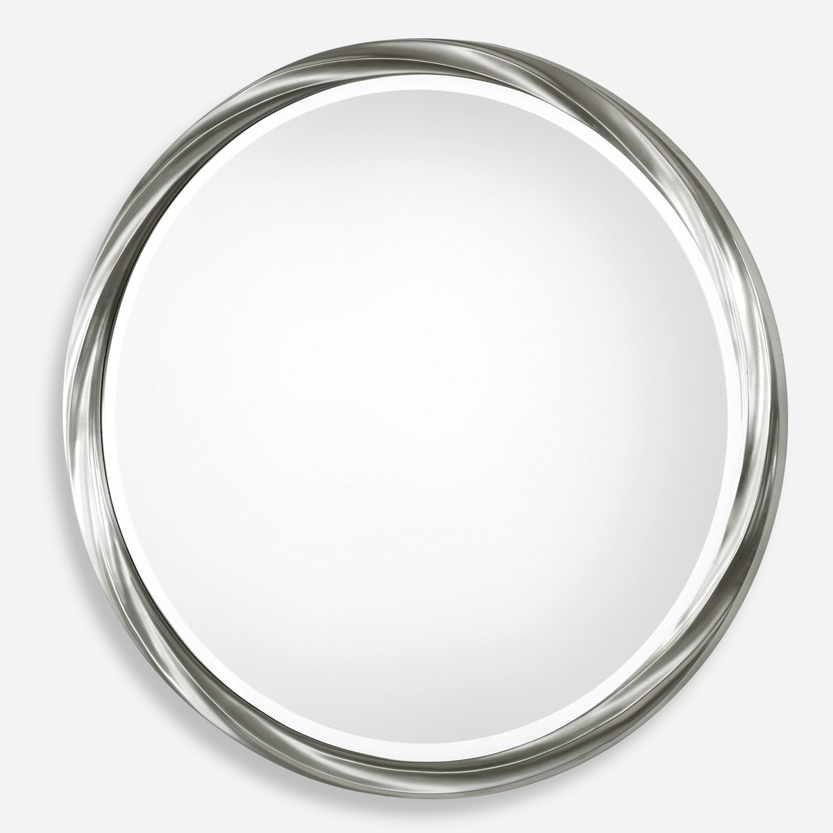 Orion Silver Round Mirror, by Uttermost, 36" width x 36" height x 1.25" depth View 1