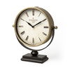 Houston Gold Metal Half Moon Base Table Clock, by Mercana, 4" length x 12" width x 13" height thumbnail 1