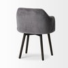 Ronald Curved Back Dining Side Chair | Grey Velvet with Black Wood, Dining Chair by Mercana, 23.25" length x 21.75" width x 32.25" height thumbnail 9