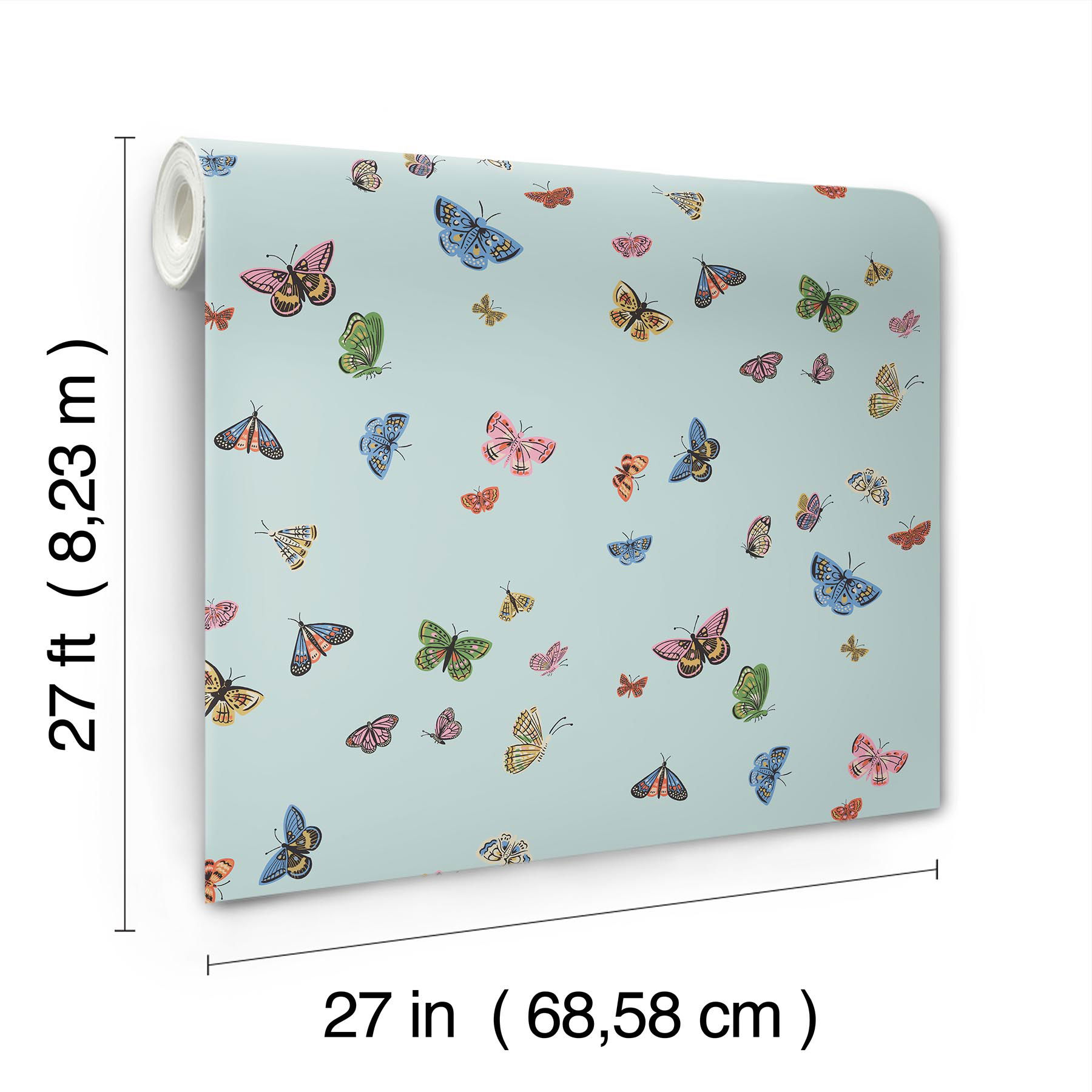 Butterfly House Light Blue Wallpaper large image 