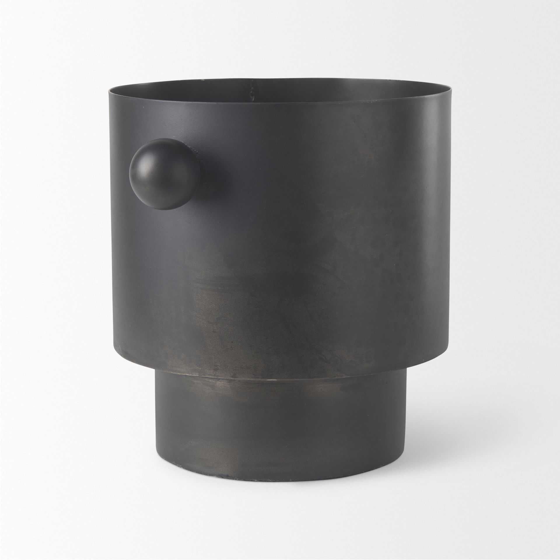 Juno 8.5H Large Black Iron Vase large image 