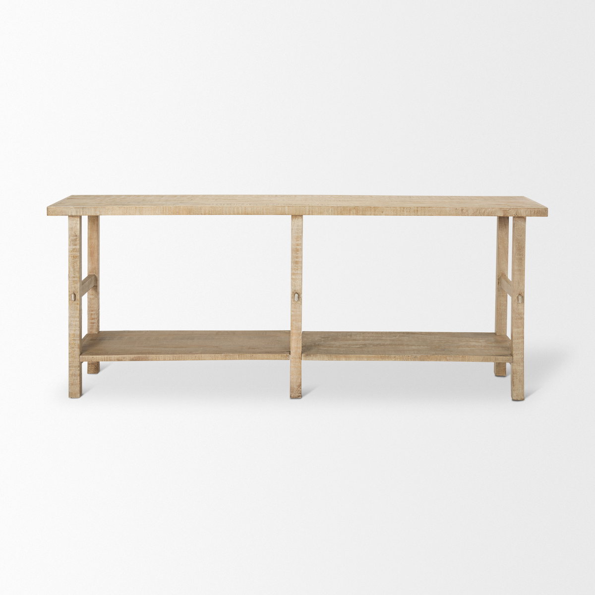 Rosie 76.8' Blonde Wood Console Table, by Mercana, 76.75" length x 16" width x 30" height View 4