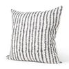 Jenna Cream with Black Print Linen Square Decorative Pillow Cover, by Mercana, 22" length x 22" width x 0.2" height thumbnail 1
