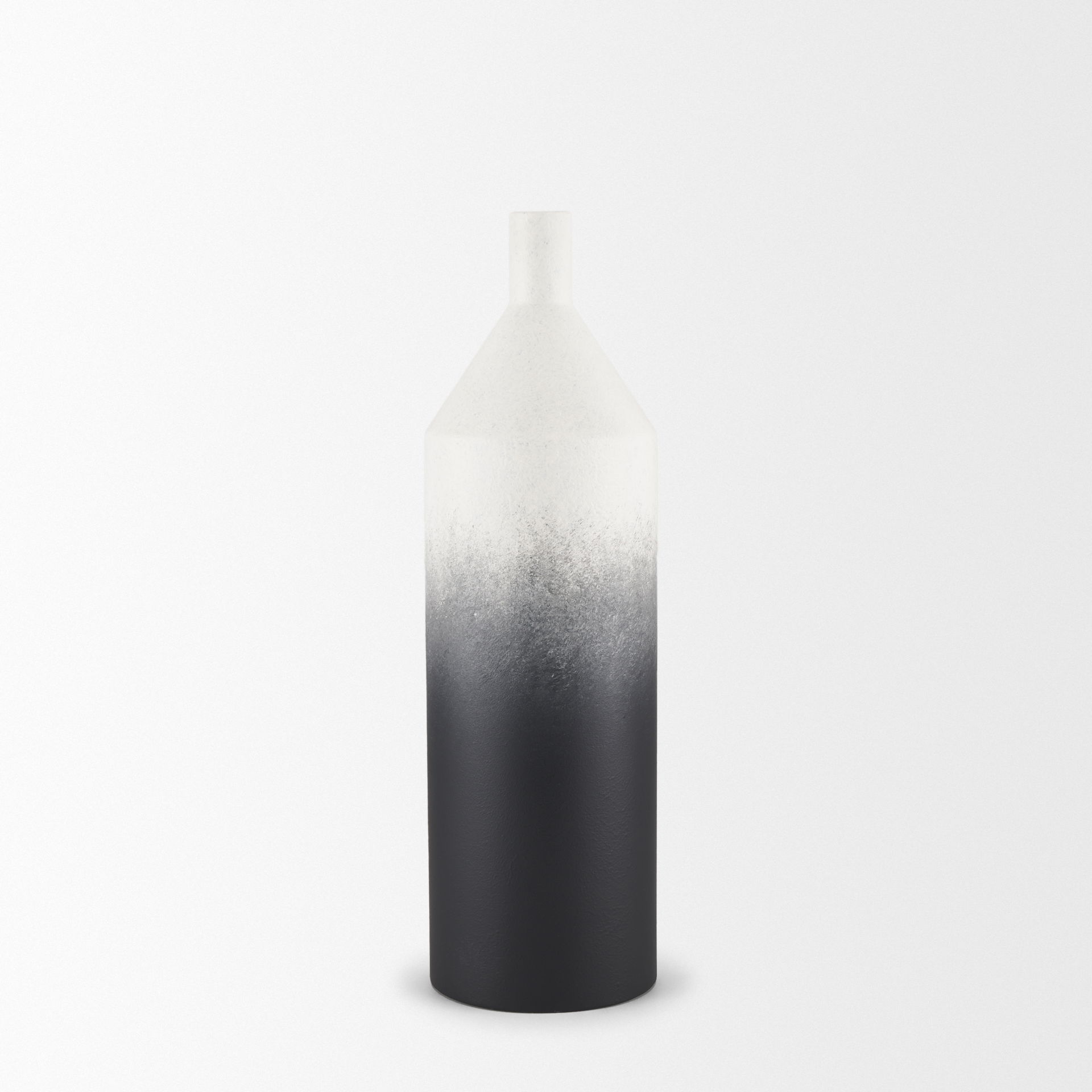 Townley Small White with Black Ombre Metal Vase large image 