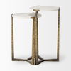 Atticus Marble and Antiqued Gold Metal Nesting Accent Tables (Set of 2) thumbnail 4