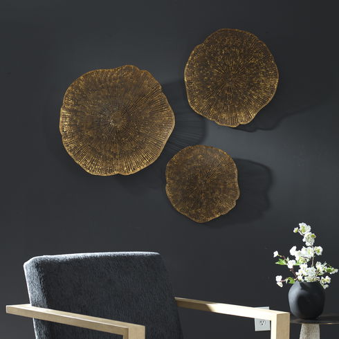 Radiance Gold Metal Wall Decor Set/3