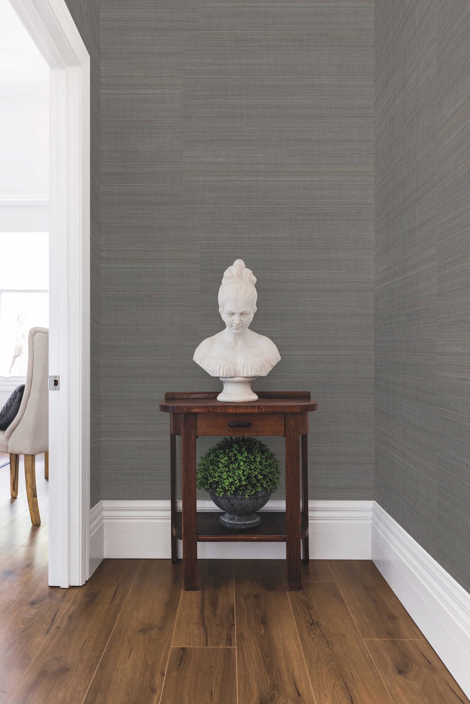 Abaca Weave Black Wallpaper large image 
