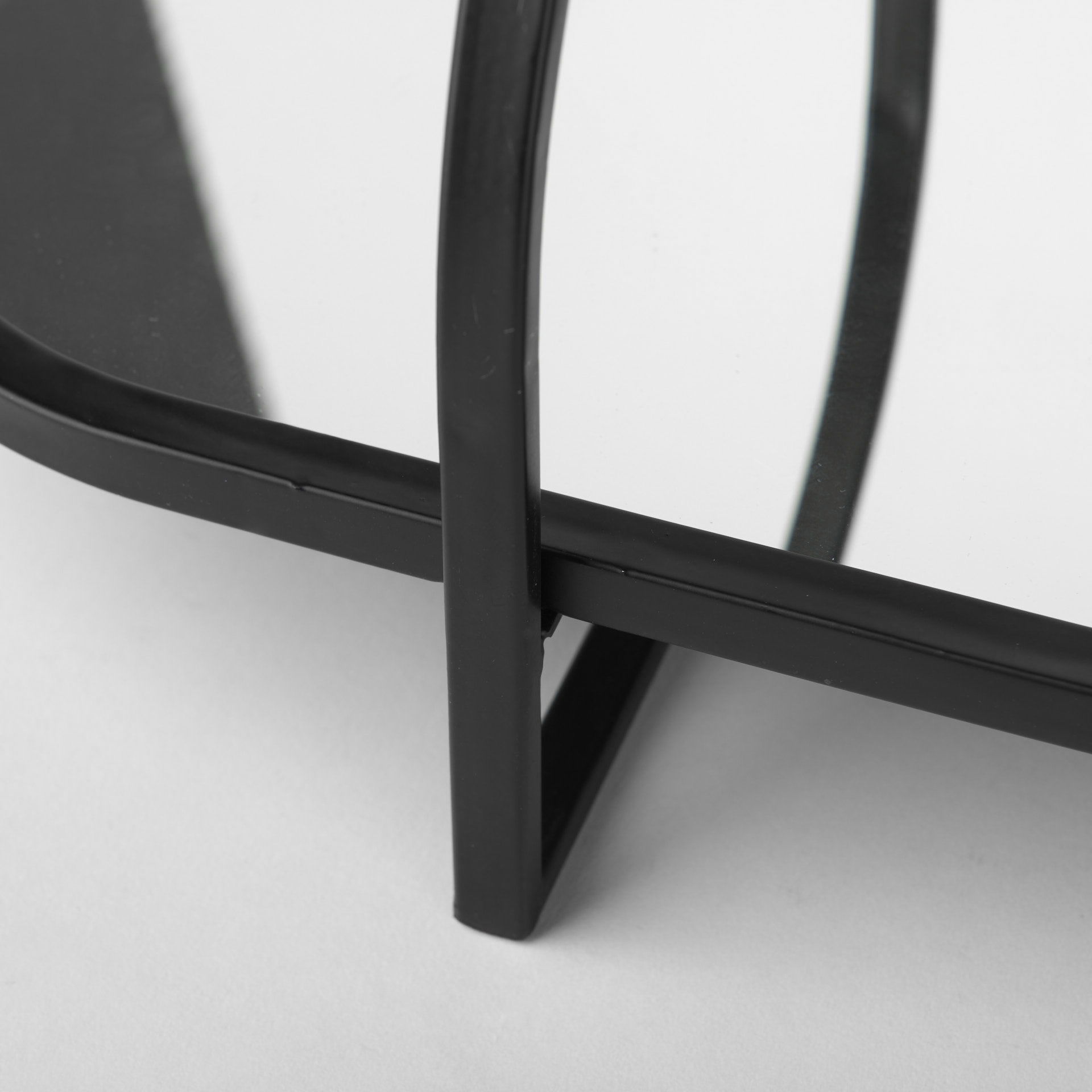 Evianna 30L x 7W x 7H Mirrored with Black Metal Frame Tray, Decorative Tray by Mercana, 29.93" length x 7.09" width x 7.09" height View 5