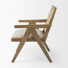 Donna Cane Back Dining Arm Chair | Light Beige Linen with Mango Wood, Dining Chair by Mercana, 21.65" length x 21.65" width x 29.52" height thumbnail 5