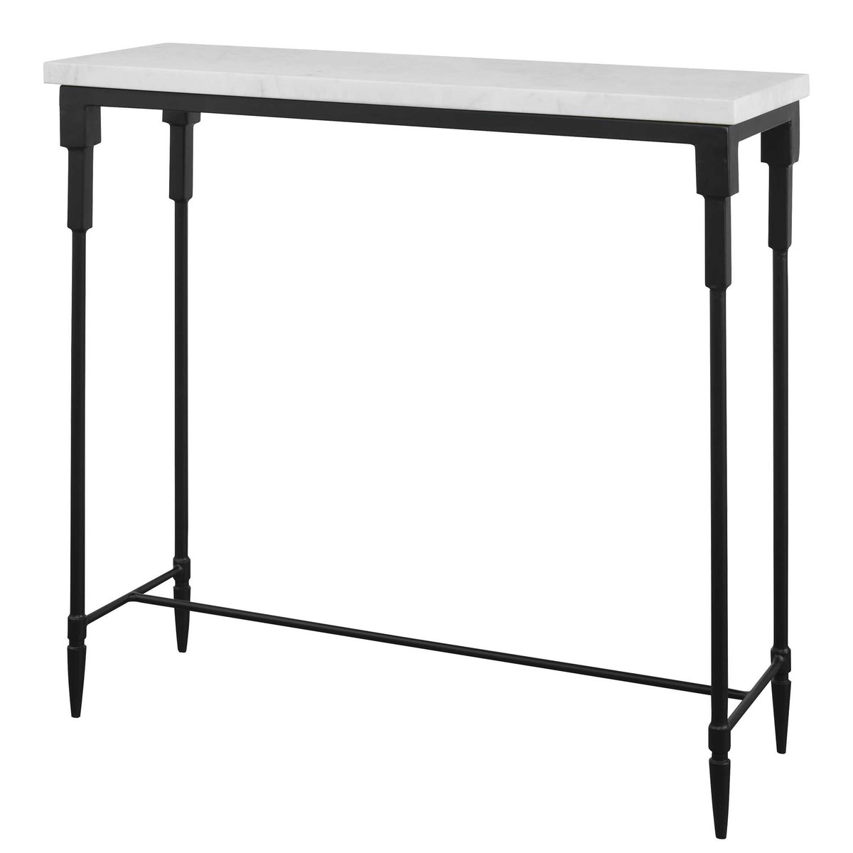 Bourges White Marble Console Table, by Uttermost, 36" width x 34" height x 12" depth View 6