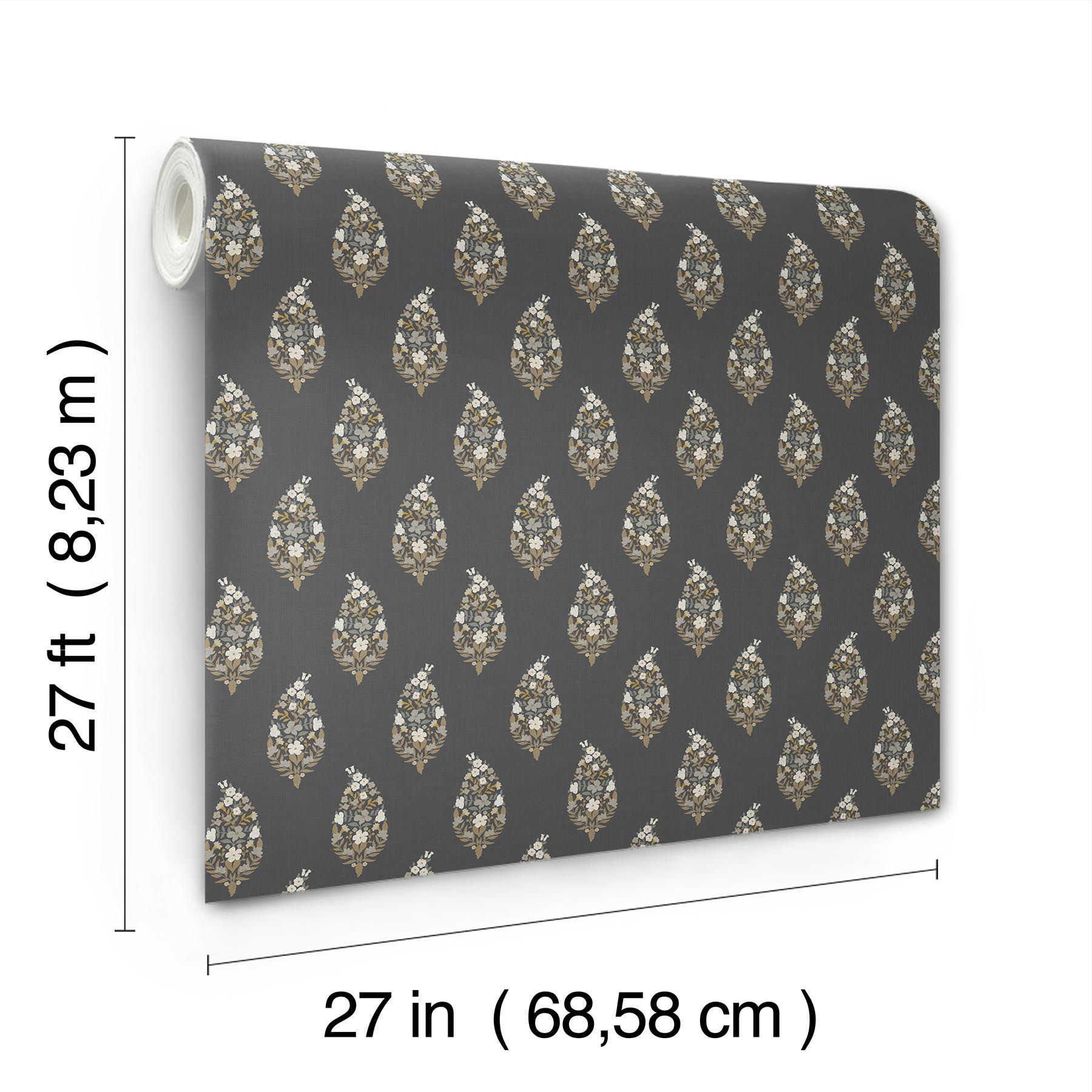 Paisley Black Wallpaper large image 