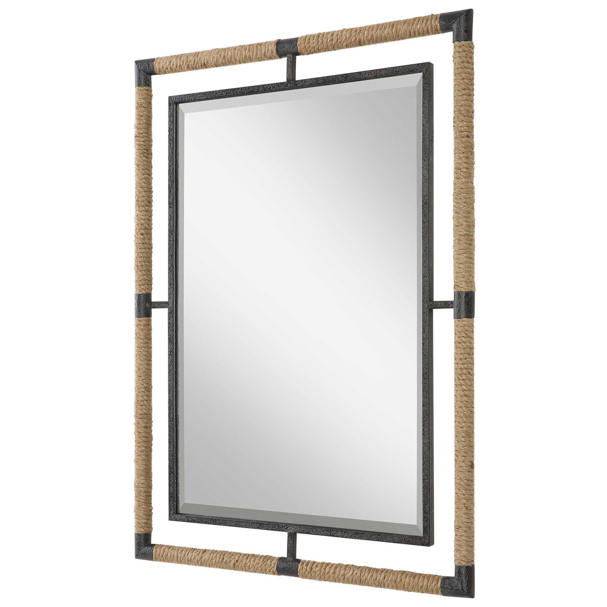 Melville Iron & Rope Mirror, by Uttermost, 2'4" width x 3'2" height x 1.5" depth View 5