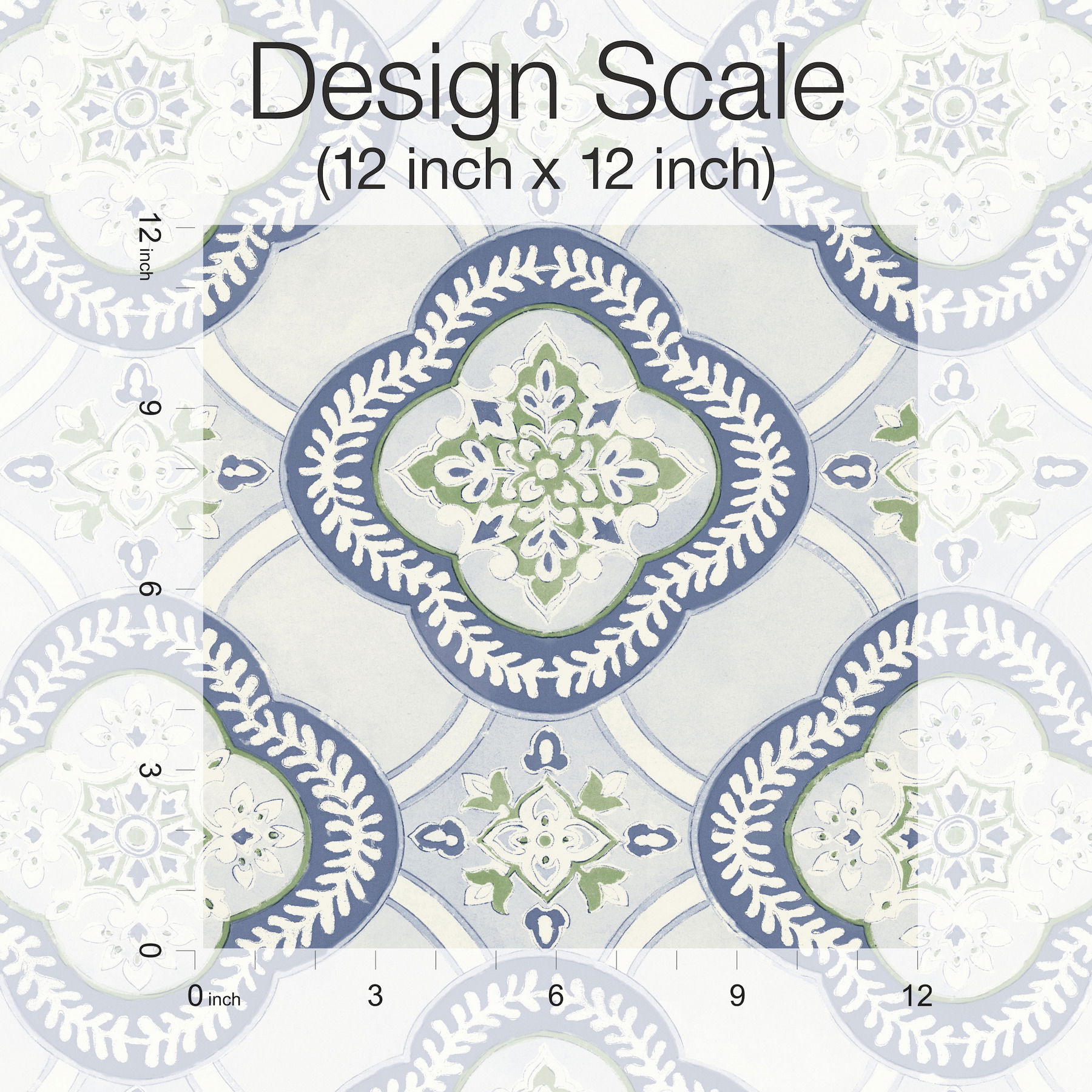 Garden Trellis Cobalt Wallpaper large image 