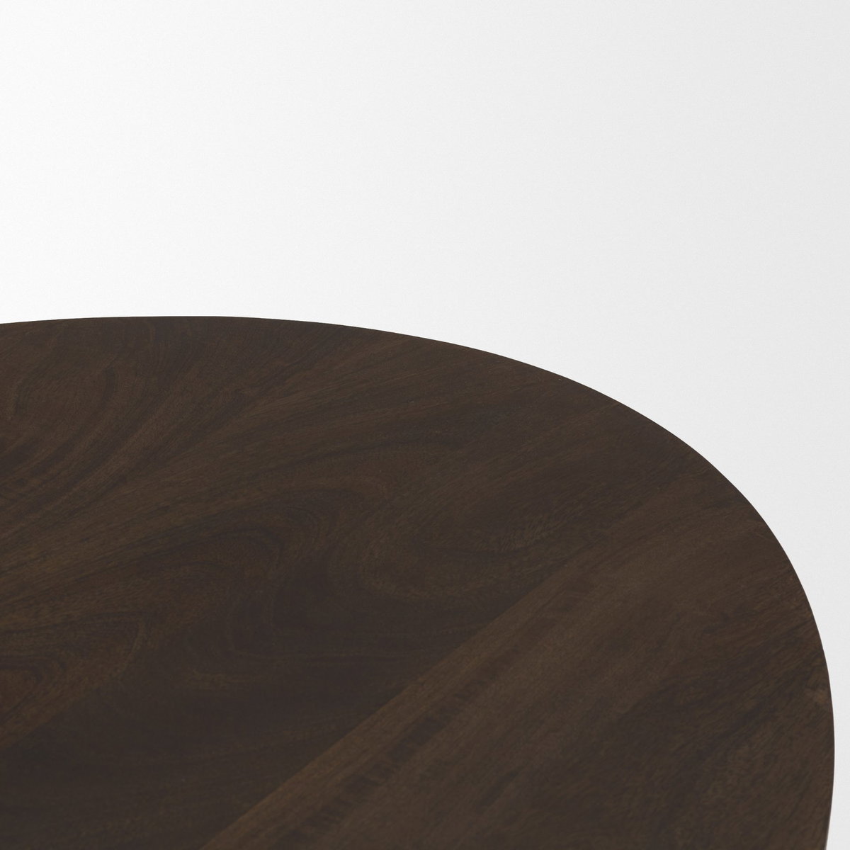 Terra 48L x 28W x 15H Dark Brown Wood Oval Fluted Coffee Table, by Mercana, 48" length x 28" width x 15" height View 8