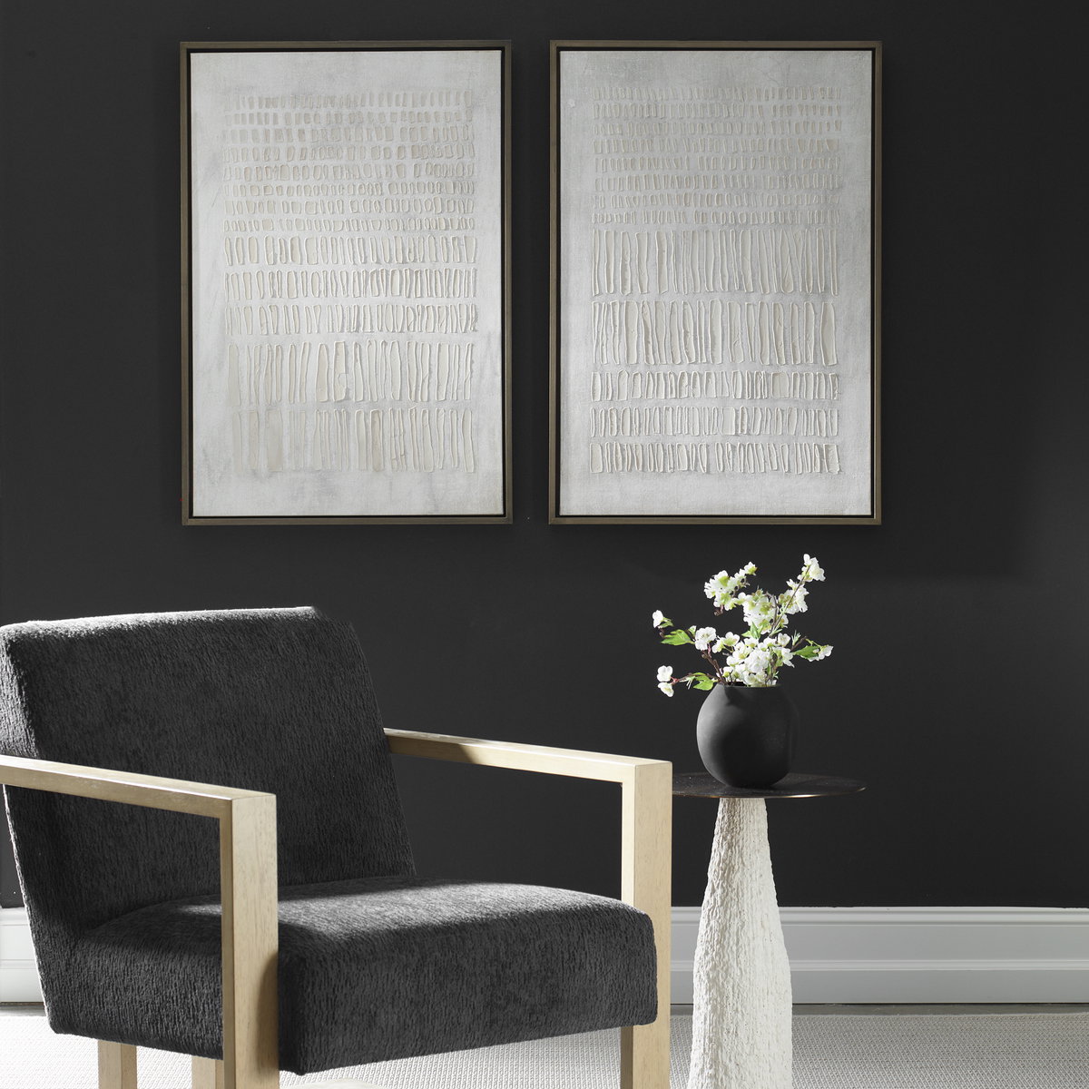 Social Theory Framed Canvases Set/2, Art by Uttermost, 26" width x 38" height x 1.62" depth View 2
