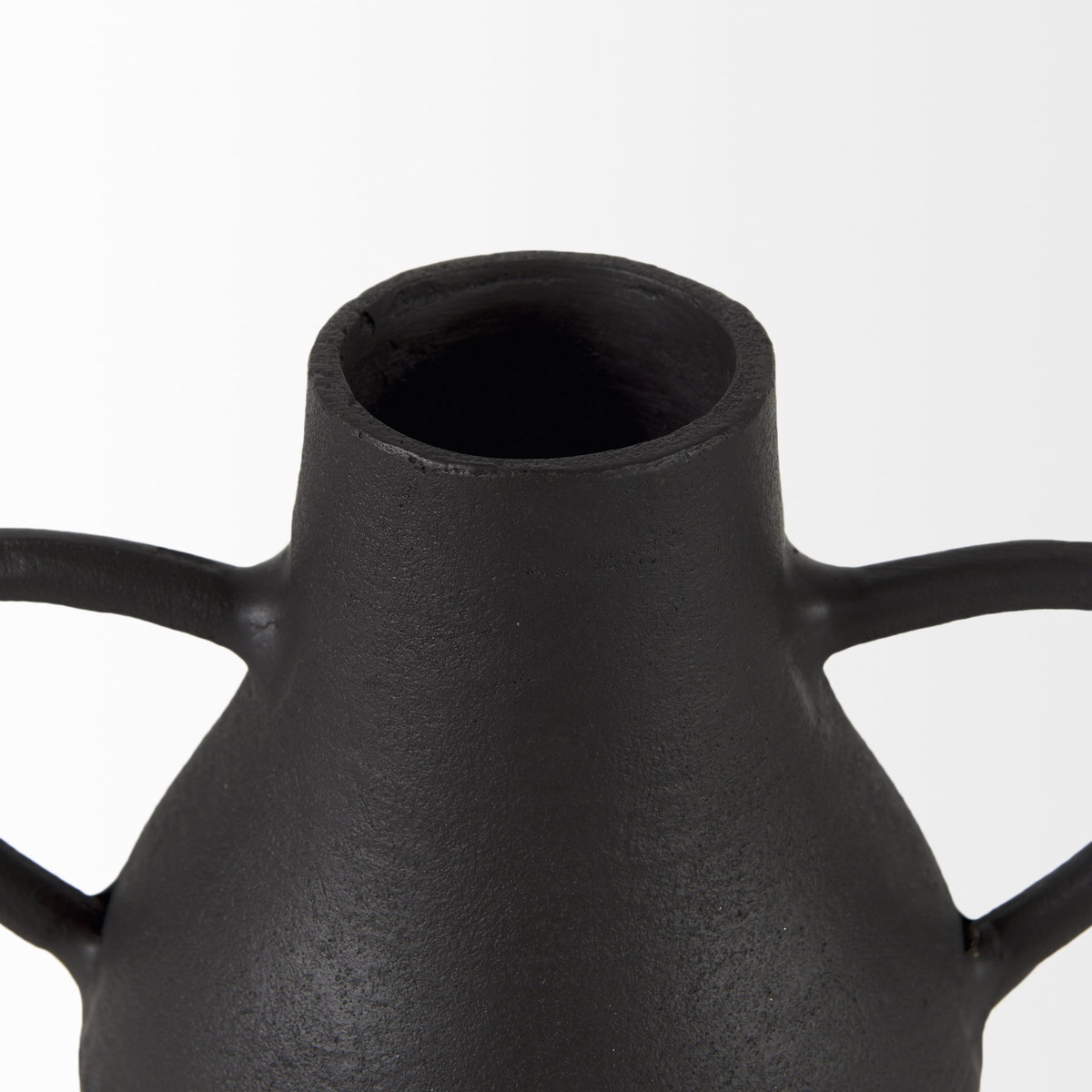 Cyrus Black Two handled Vase Decorative Object, by Mercana, 8.66" length x 4.72" width x 8.27" height View 11