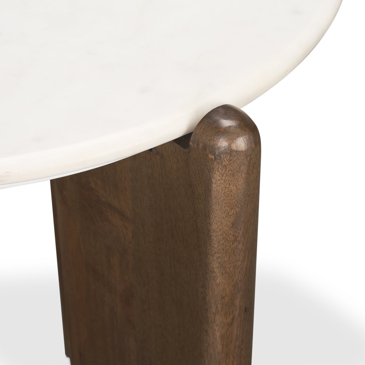 Rumer Dark Brown Wood with White Marble Side Table, Side & End Table by Mercana, 21" length x 21" width x 20" height View 9