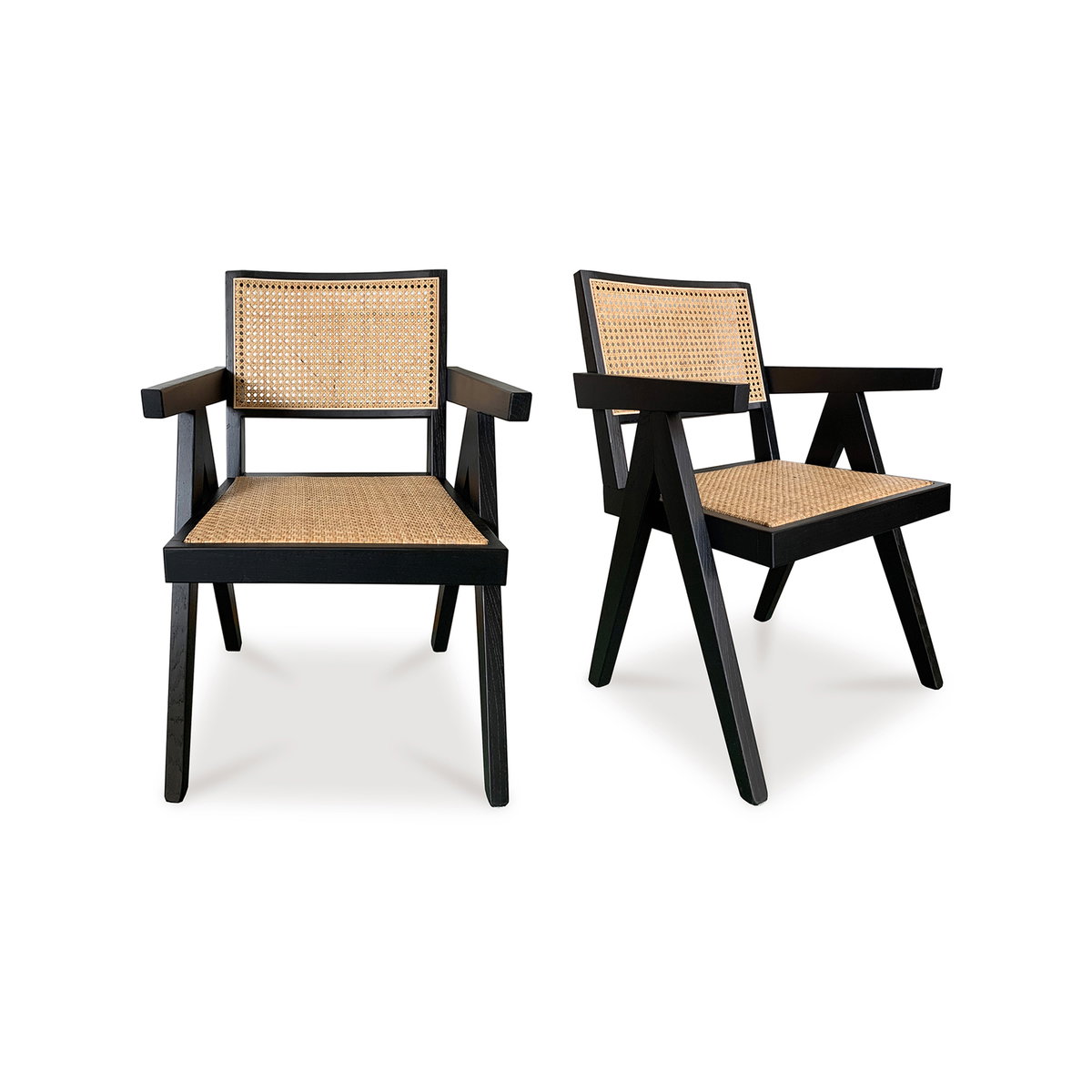 Takashi Chair Black- Set Of Two, Dining Chair by Moe's Home, 20" width x 33" height x 20" depth View 2