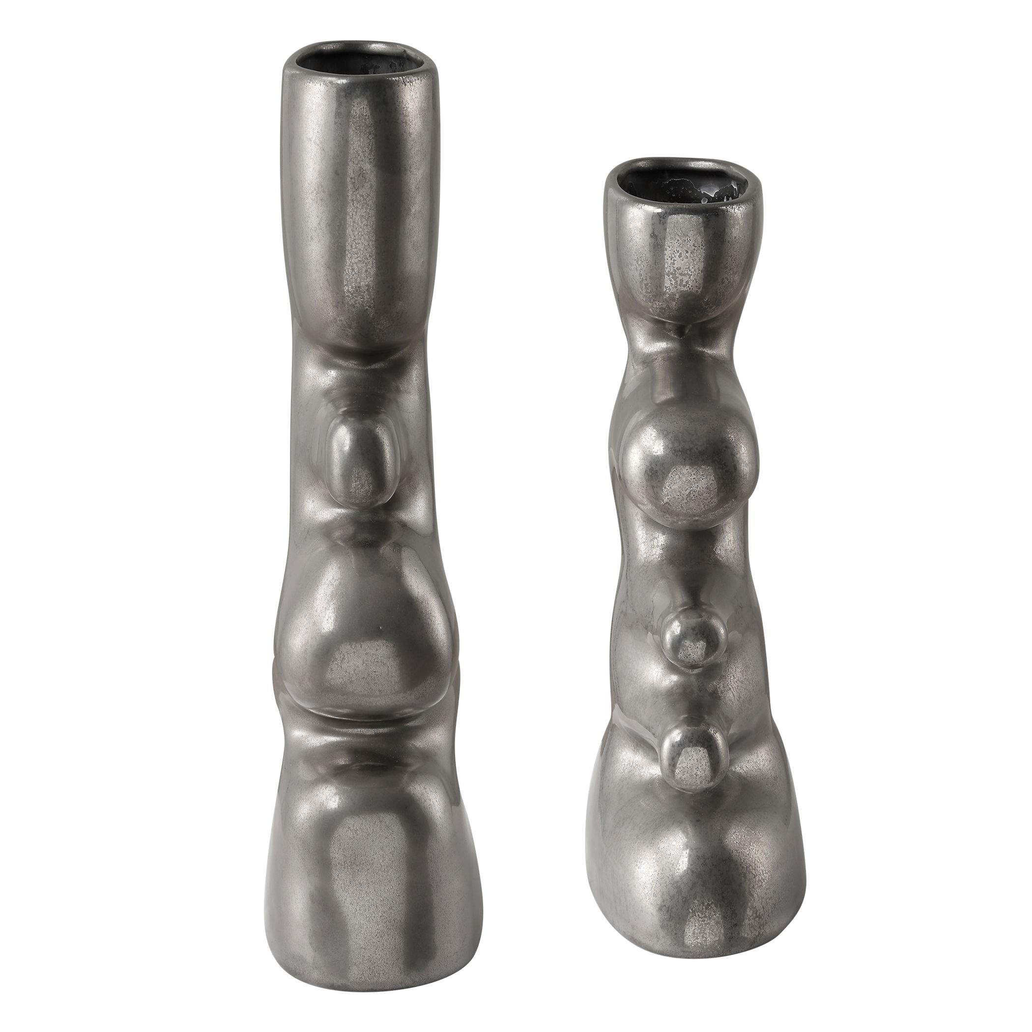 Free Flowing Nickel Vases Set/2 large image 