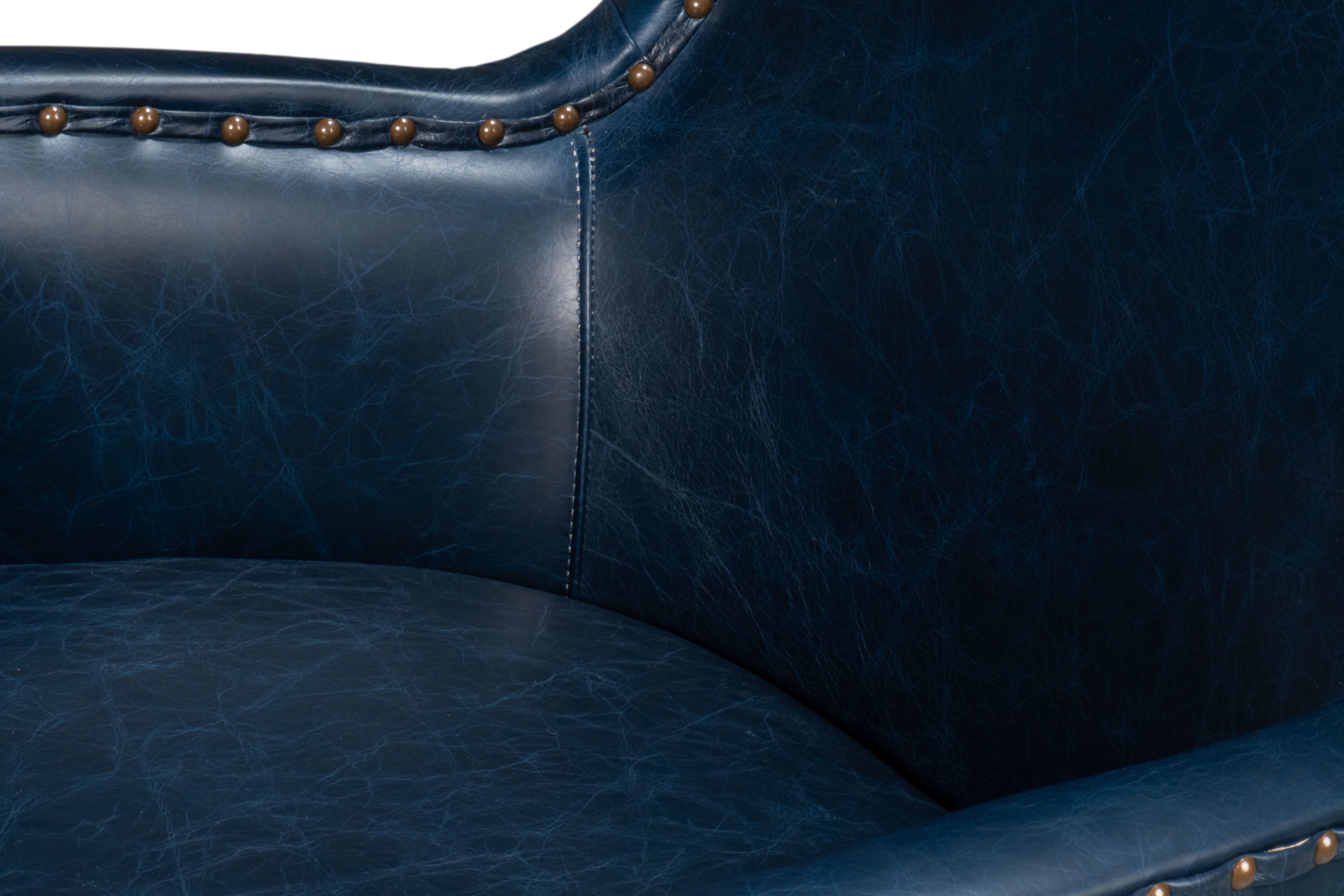 Drake Distilled Leather Chair, Blue large image 