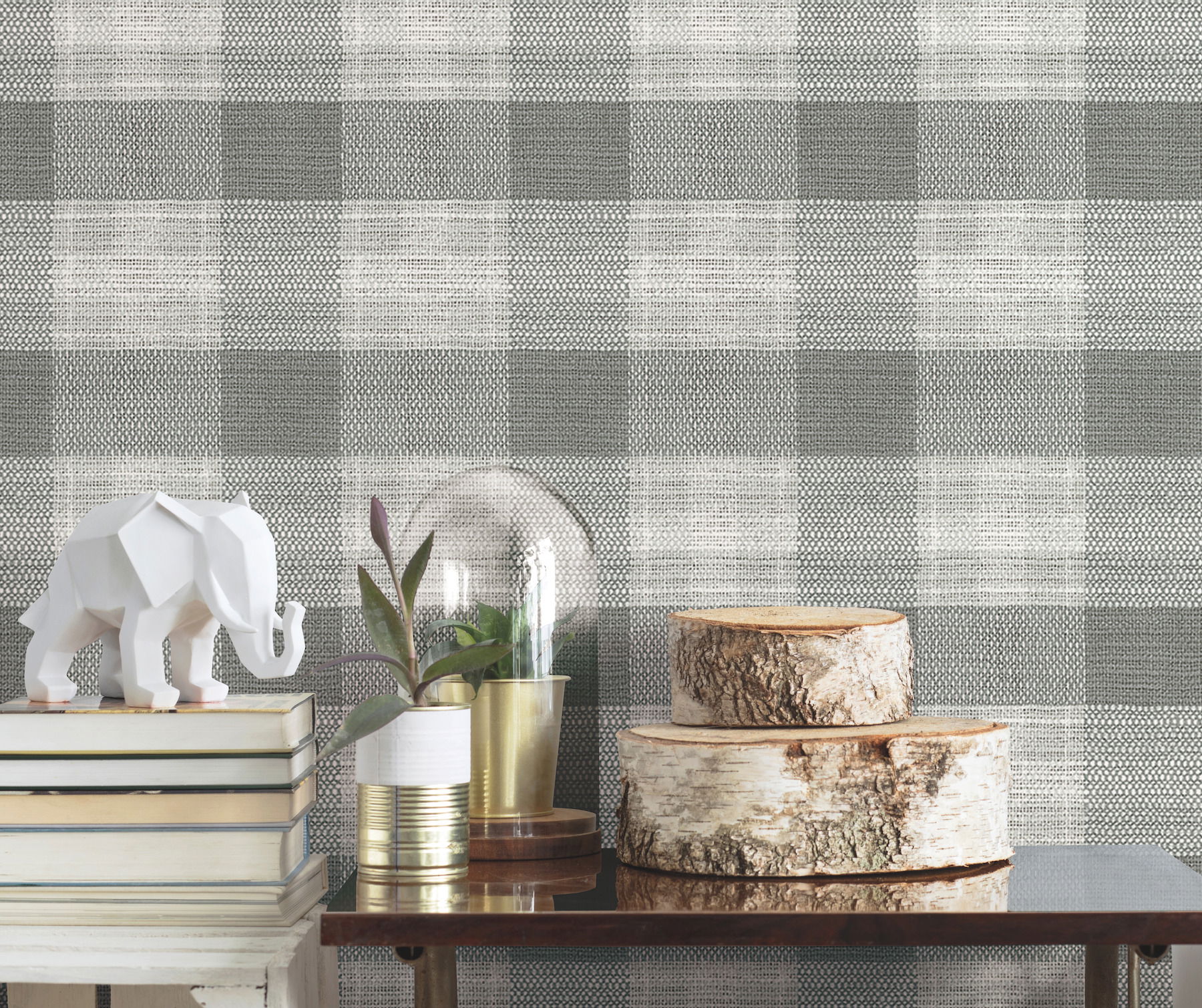 Woven Buffalo Check Grey Wallpaper large image 