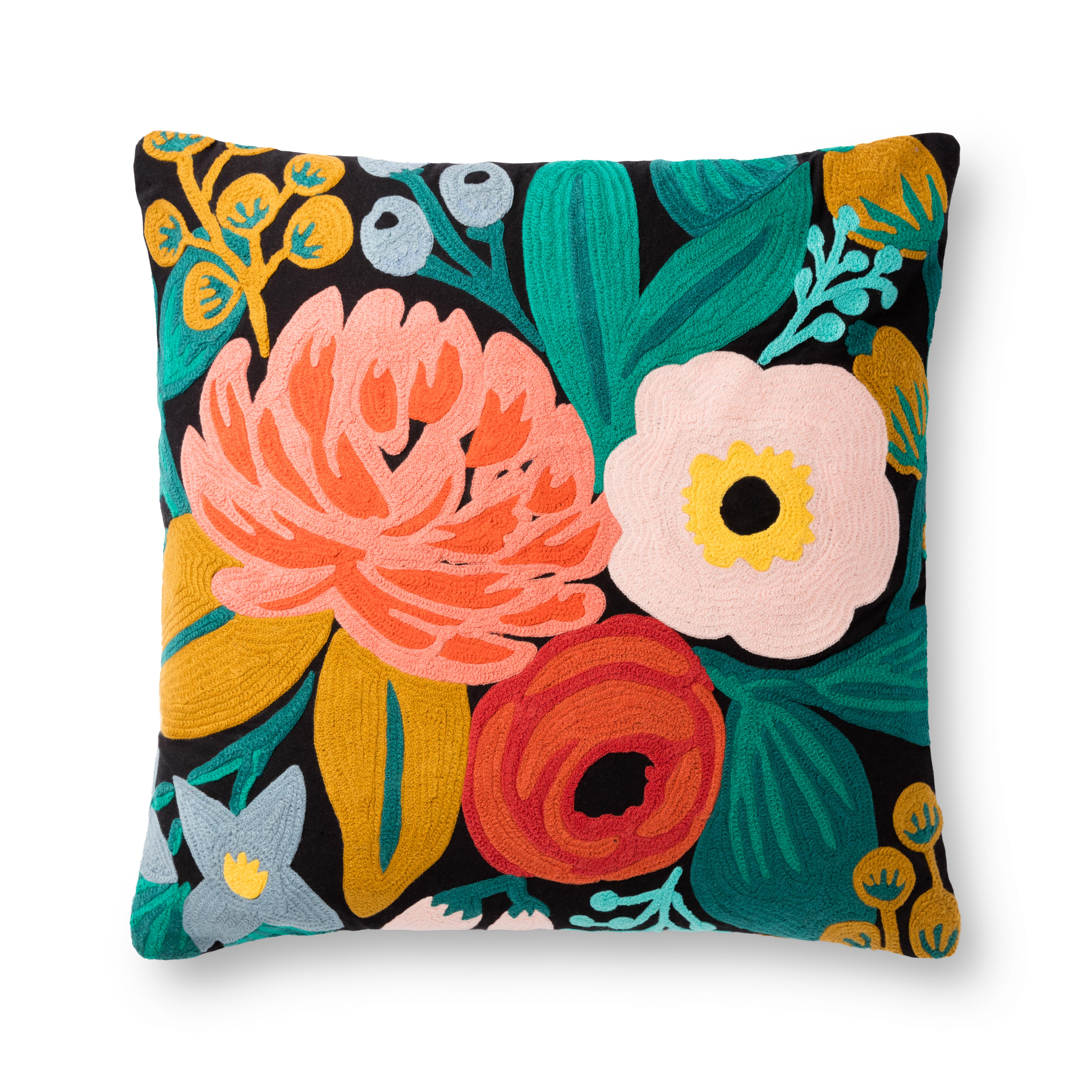 Rifle Paper Co. x Loloi Pillows Pillow, Decorative Pillow, 22" length x 22" width