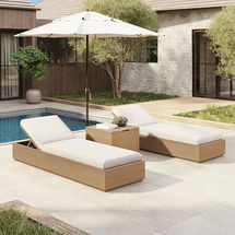 Online Designer Other Telluride Outdoor Chaise Lounger, Crosshatch Weave, Alabaster