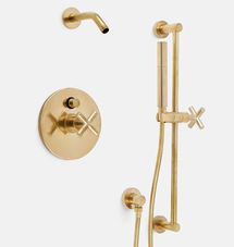 Online Designer Bathroom Waterhouse Pressure Balanced Shower Set with Handshower, Aged Brass