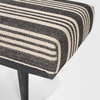 Shae Black Wood with Black and Cream Upholstered Bench, Benche by Mercana, 56.5" length x 18" width x 18.5" height thumbnail 8