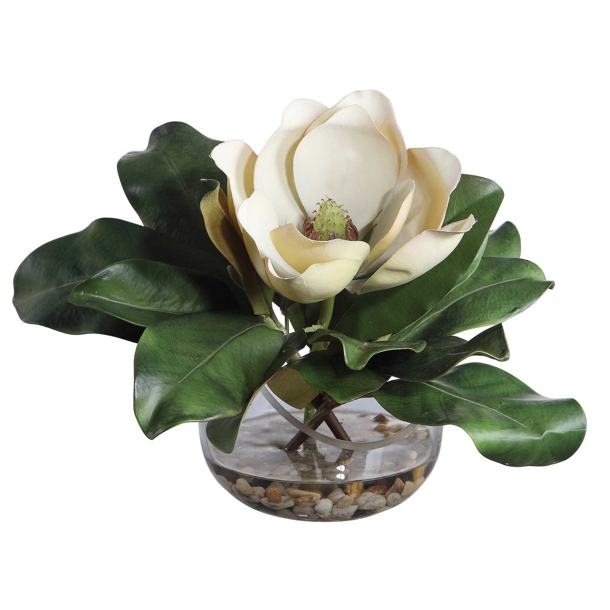 Celia Silk Magnolia Accent, Artificial Plants & Flower by Uttermost, 13" width x 11.75" height x 10.25" depth View 3