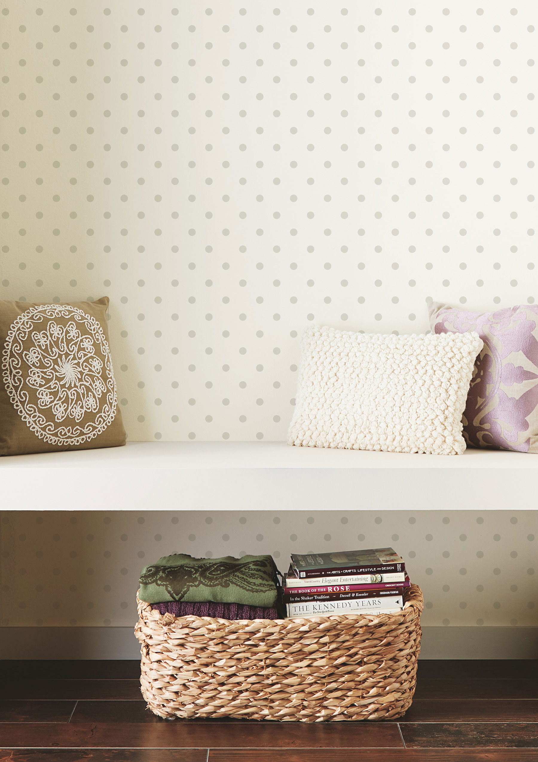 Magnolia Home Dots on Dots Cream & Grey Peel & Stick Wallpaper, by York Wall, 20' length x 1'8.5" width x 0.02" depth View 3