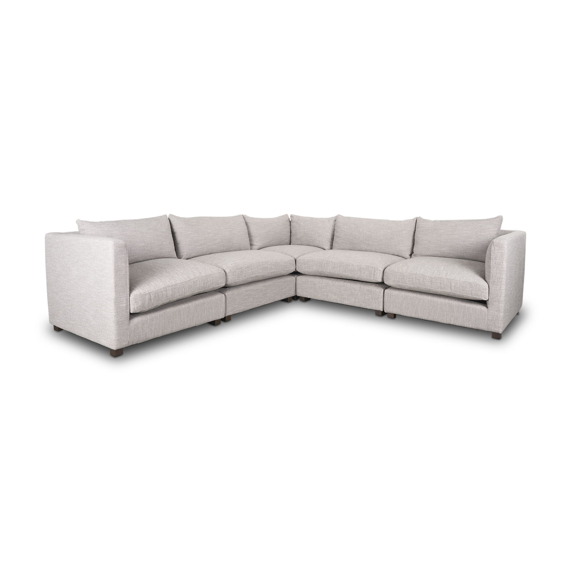 Halston 5 Piece Light Grey Corner Sofa Set large image 