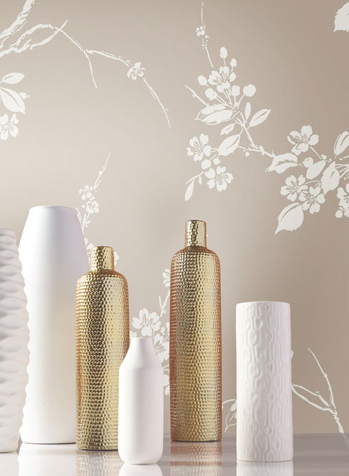 Imperial Blossoms Branch Taupe Wallpaper