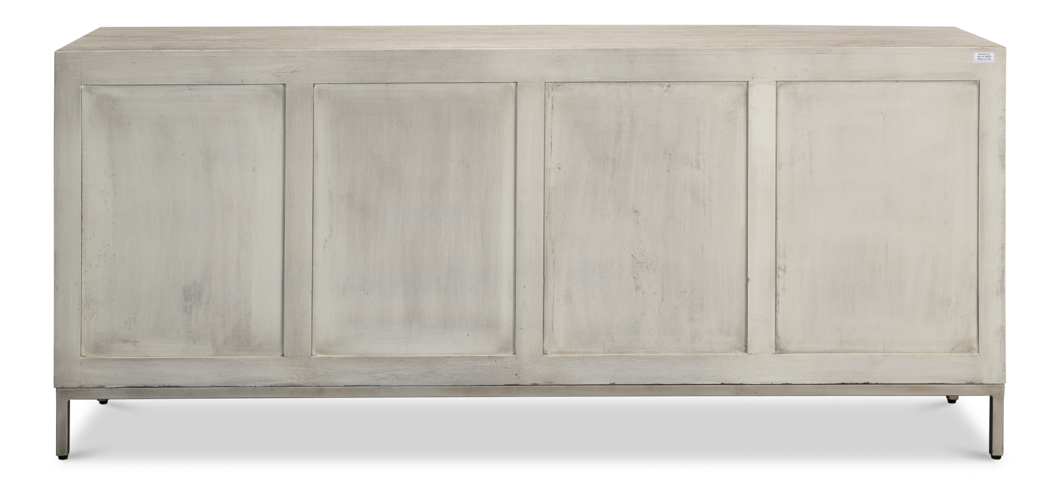 Cubist Four Door Sideboard, Cabinets & Sideboard by Sarreid, 79" length x 20" width x 34" height View 3