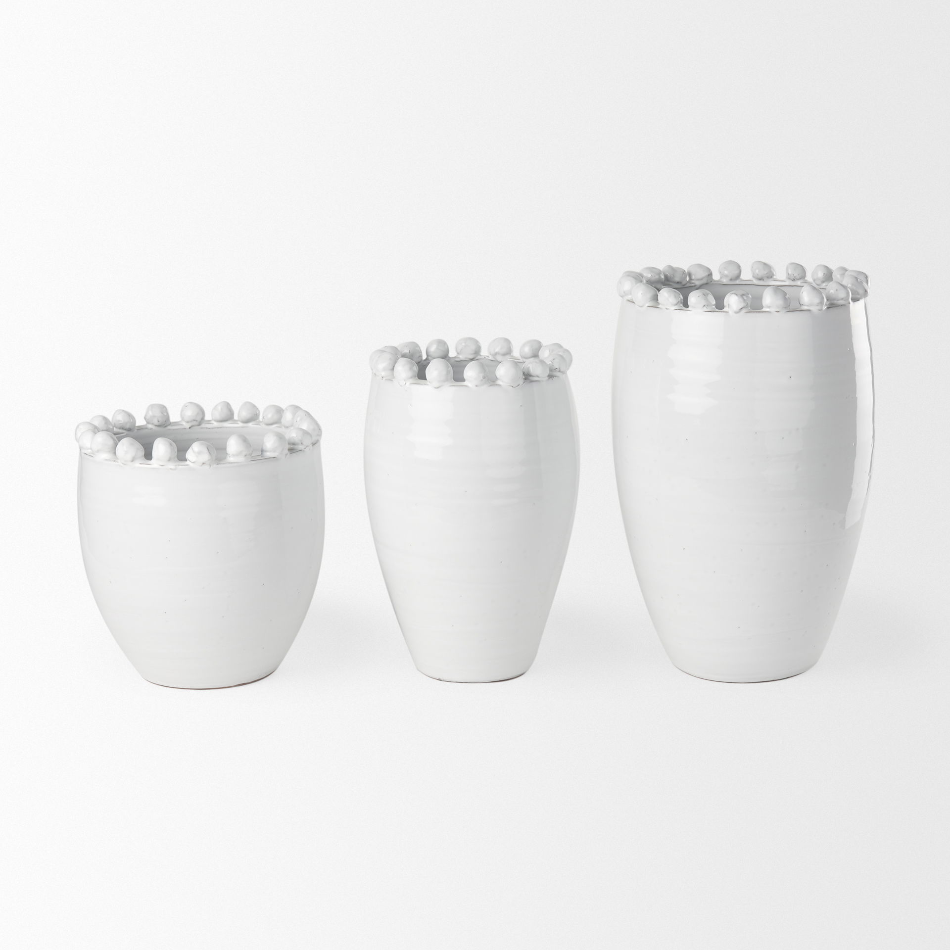 Basin Large Off-White Glazed Vase large image 